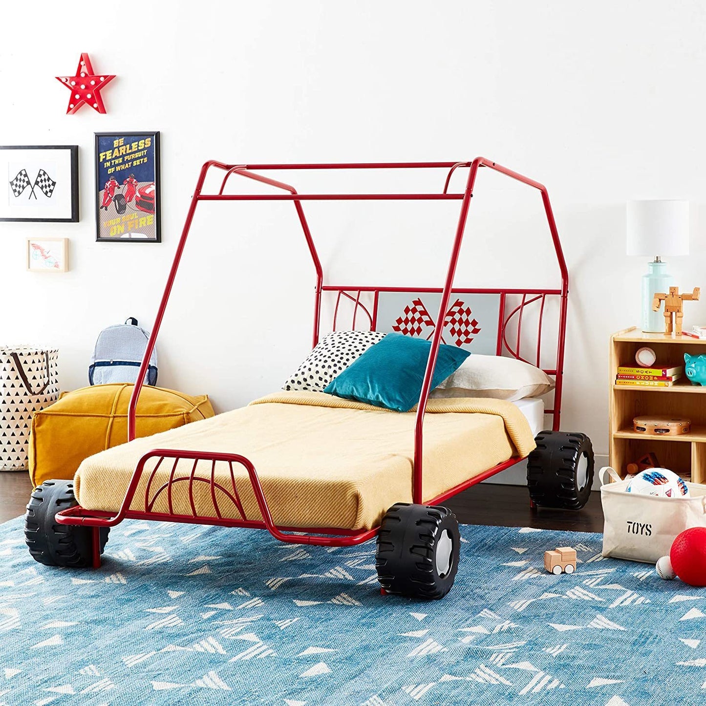 Xander Twin Bed in Red Go Kart 37645T