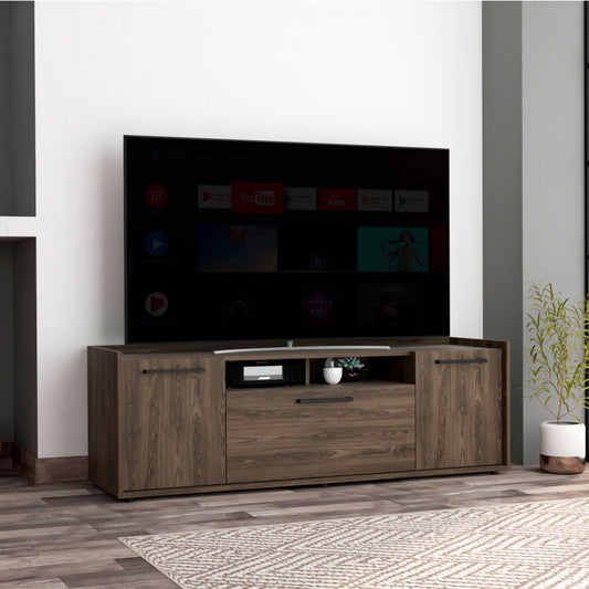 Brock Rectangular TV Stand in Dark Walnut with Two Doors