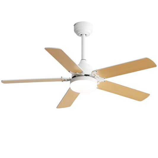 42-inch Energy Efficient White Ceiling Fan with Reversible DC Motor and LED Light