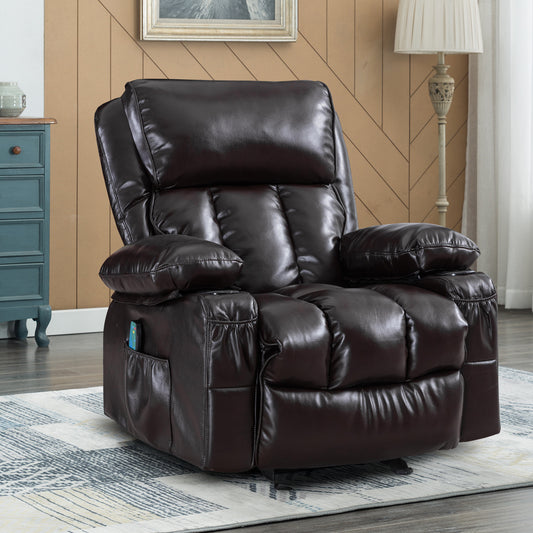 Ultimate Relaxation Living Room Recliner Chair with Rocking Function and Side Pocket