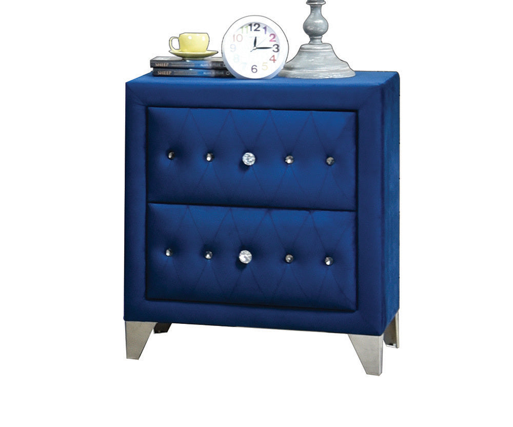 Dante Nightstand, Blue Velvet 24223