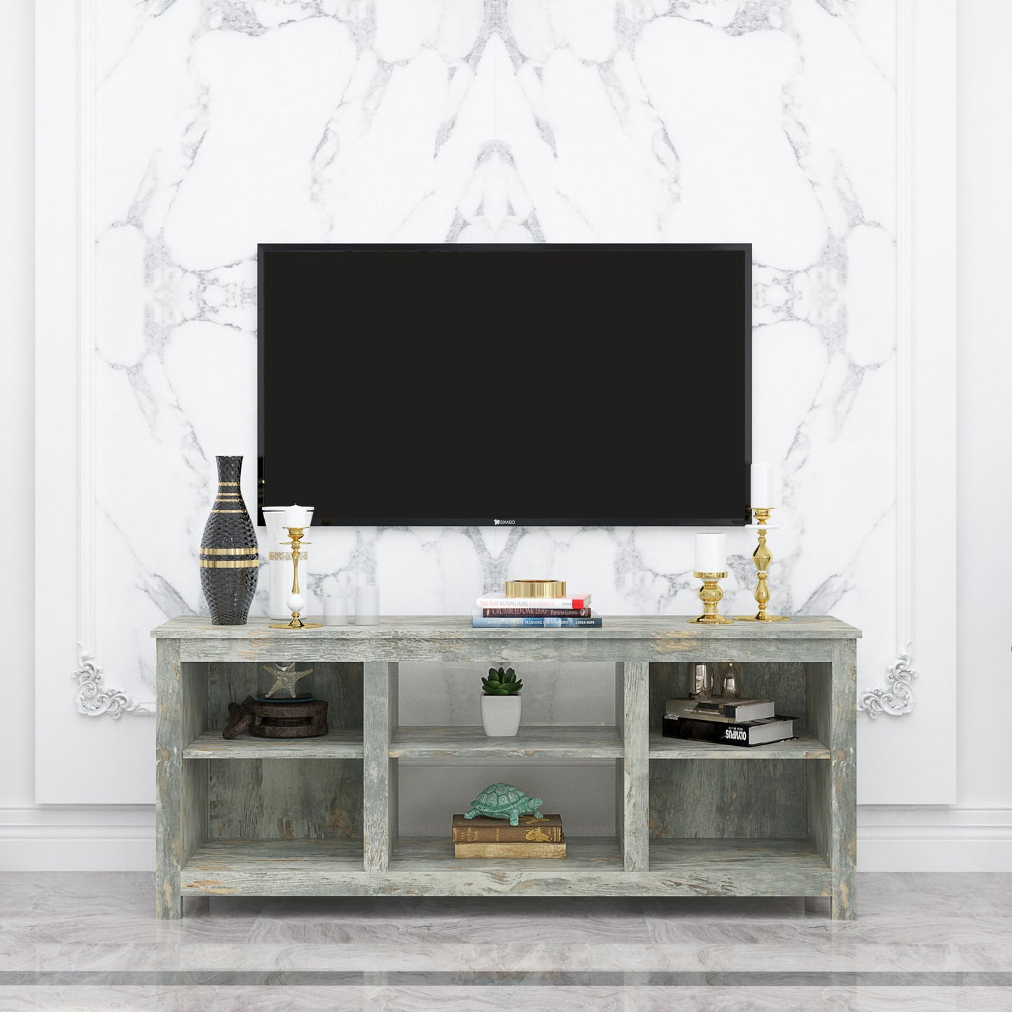 Modern Living Room TV Stand Furniture with Multiple Storage Compartments