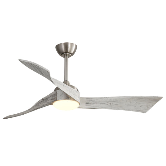 Modern Brushed Nickel Ceiling Fan with Remote Control and Energy-Efficient DC Motor