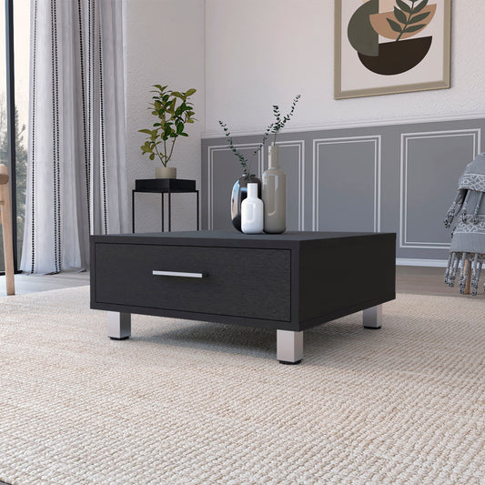 Elegant Black Wengue Coffee Table with Drawer