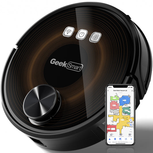 Geek Smart L8 Robot Vacuum Cleaner and Mop with Advanced LiDAR Navigation Technology and Powerful Suction