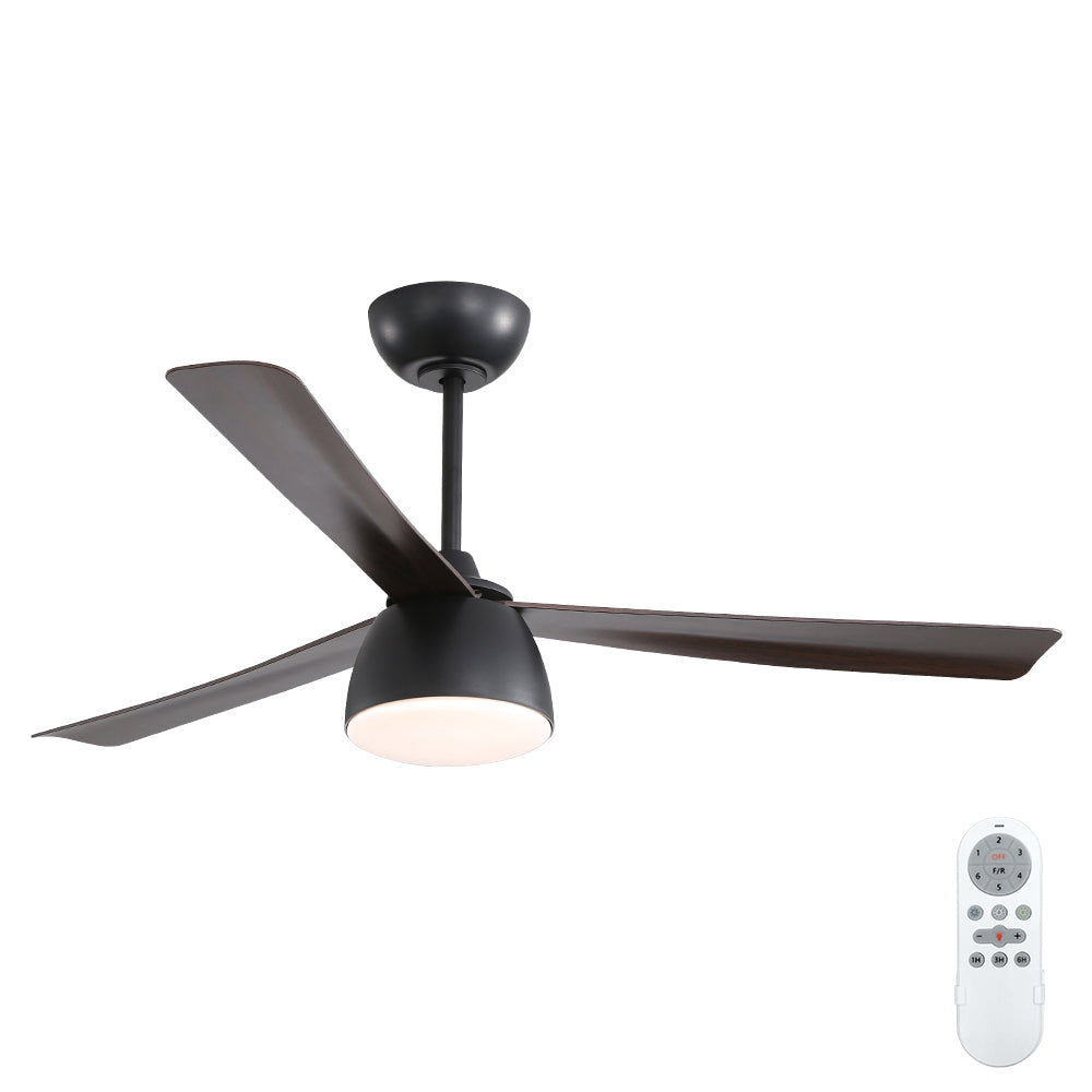 Contemporary 52 Inch LED Ceiling Fan with 6 Speed Remote Control for Versatile Living Spaces