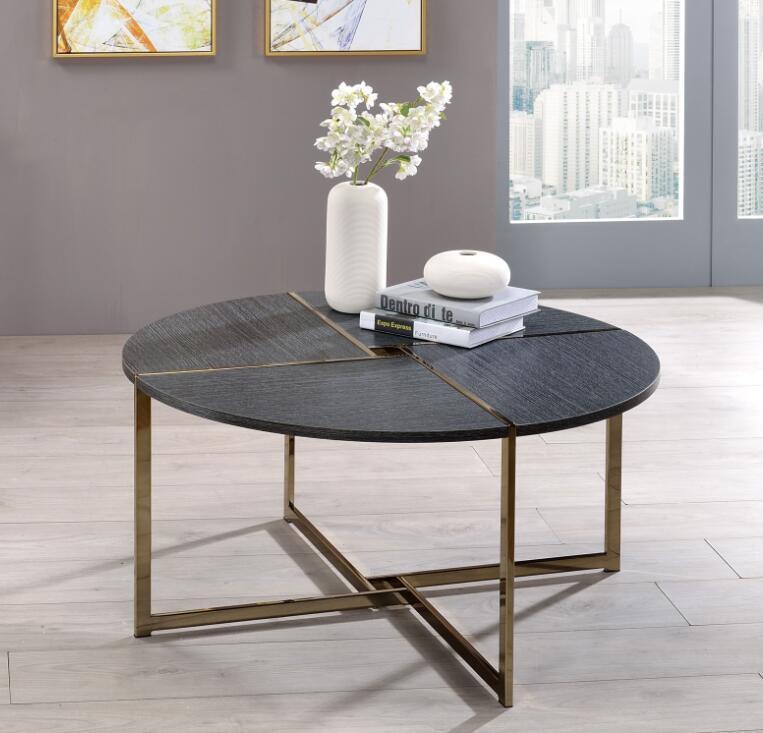 Bromia Coffee Table - Elegant Black & Champagne 83005