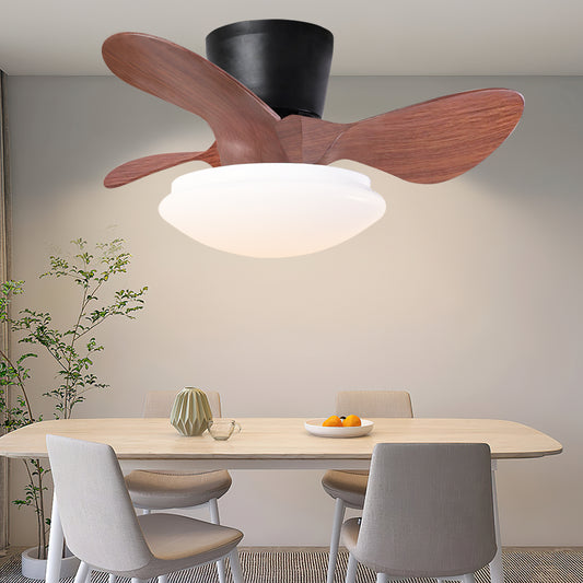 24'' Walnut Small Ceiling Fan with LED Lights, Remote Control, and Adjustable Color Temperature