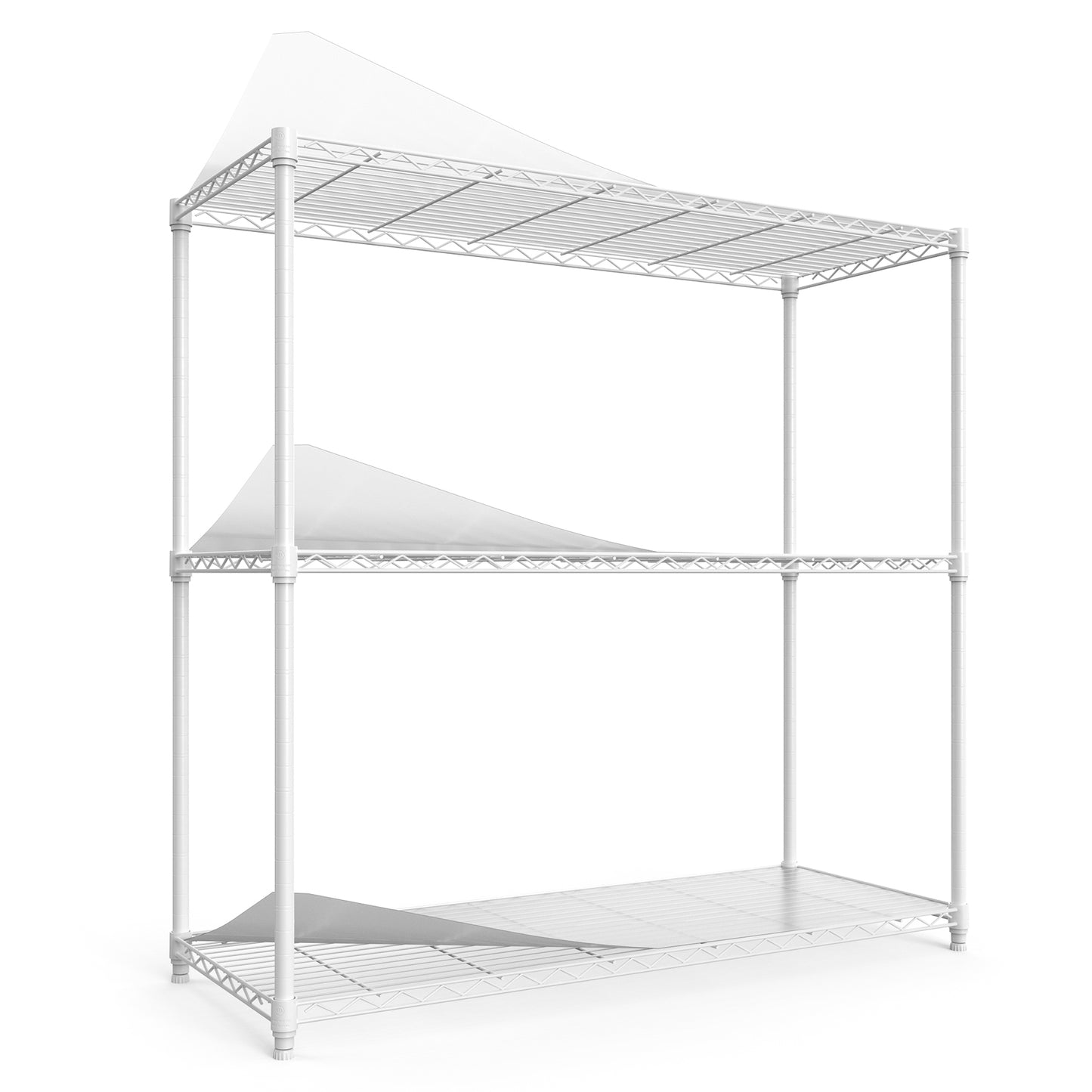 3 Tier Wire Shelving Unit, 1050 LBS NSF Height Adjustable Metal Garage Storage Shelves, Heavy Duty Storage Wire Rack Metal Shelves - White