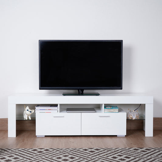 Elevate Your Entertainment Space with Modern High Gloss UV LED Lights TV Stand