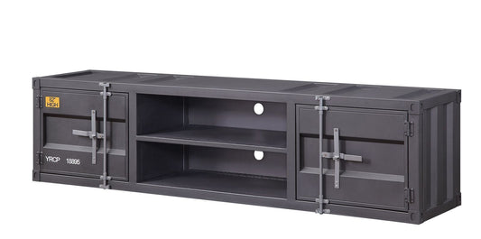 Industrial Gunmetal Cargo TV Stand