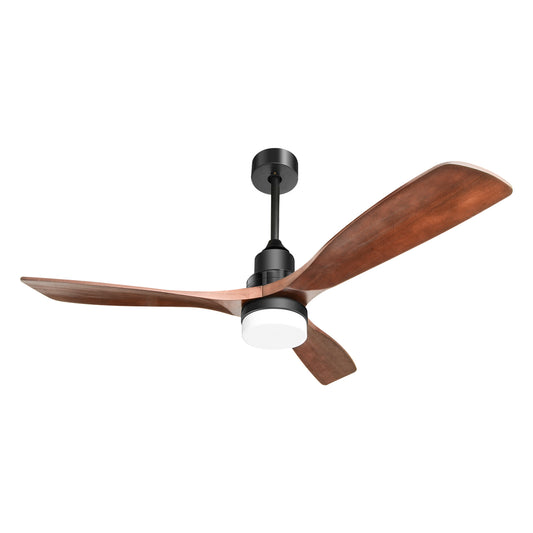 52-Inch Modern Ceiling Fan with Light and Remote - Energy-Efficient Reversible DC Motor