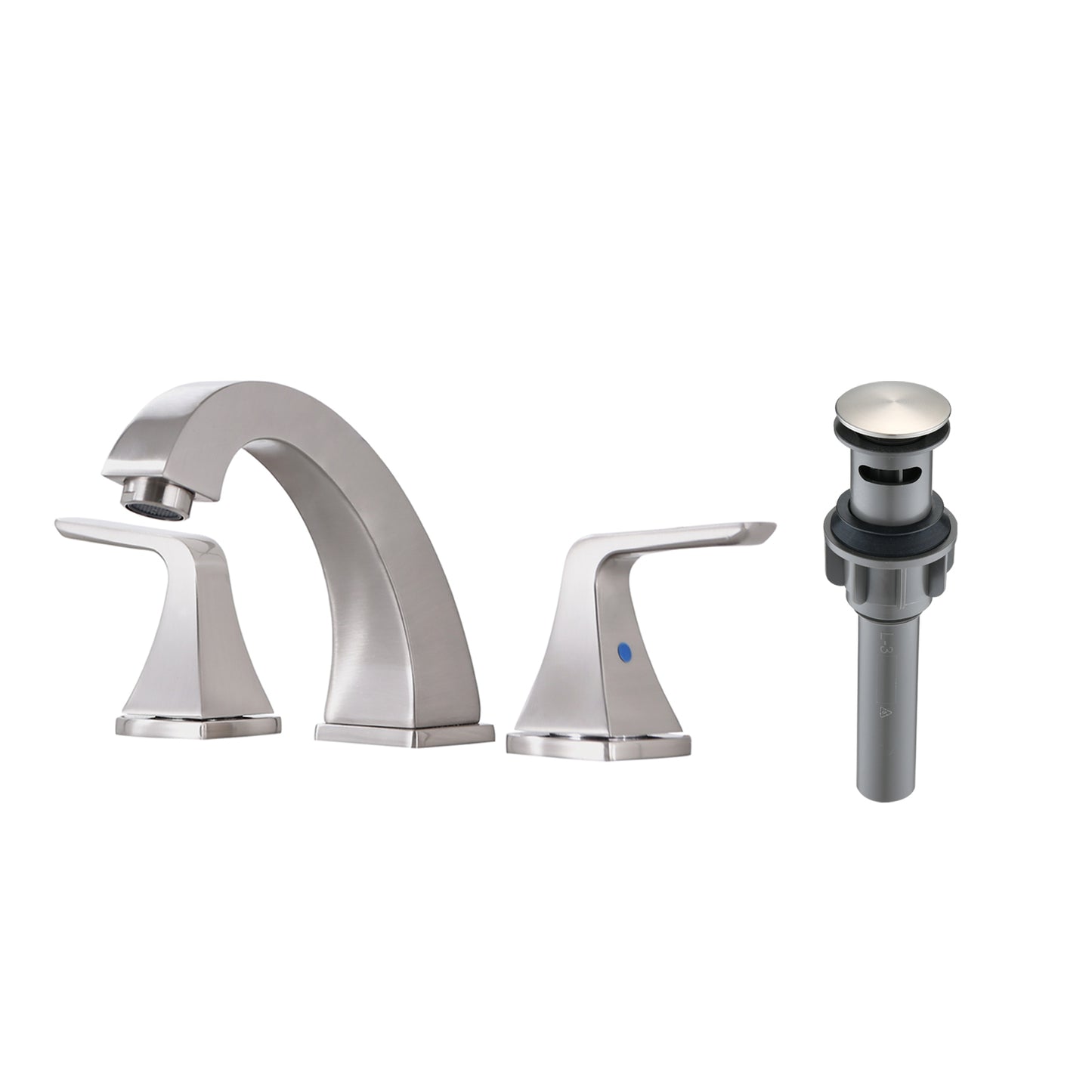 Elegant Brushed Nickel 2-Handle Bathroom Faucet with Pop-Up Drain