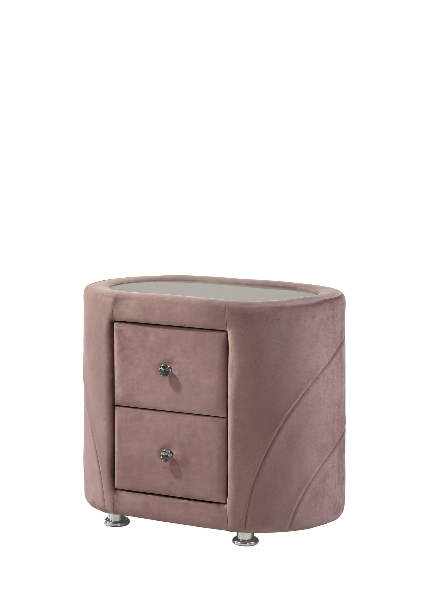 Salonia Nightstand, Pink Velvet BD01184