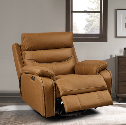 Swivel Rocker Recliner Chair with Dual OKIN Motor and Power Headrest Function