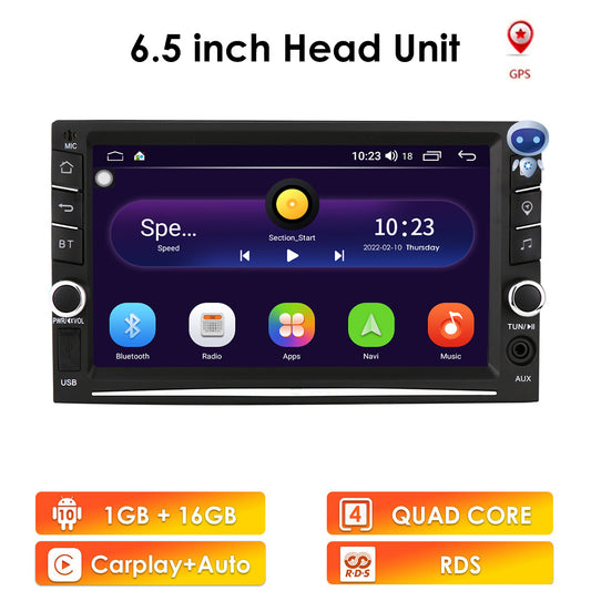 6.5 inch Double 2Din Touch Screen Android10 Car GPS Navigation Player with Apple Carplay