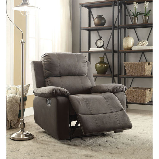 Charcoal Polished Microfiber Bina Recliner with Motion - Ultimate Comfort and Style