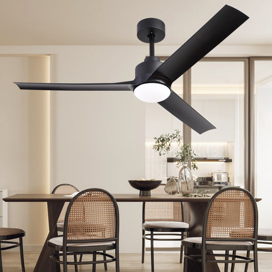 52-Inch Black Rustic Ceiling Fan with Smart Remote Control