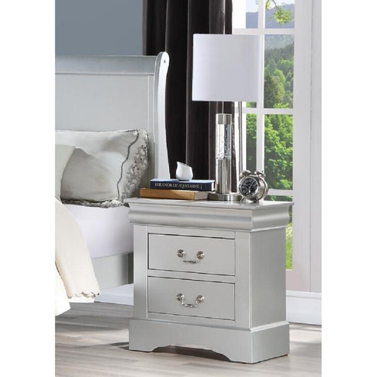 Louis Philippe III Nightstand in Platinum 26703