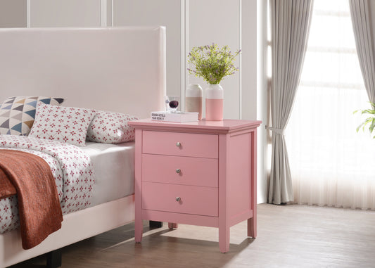 Hammond G5404-N 3 Drawer Nightstand , Pink