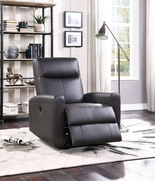 Brown Power Motion Recliner with 150 Degree Recline Angle in Top Grain Leather