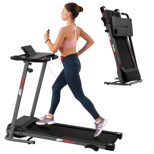 FYC Folding Treadmill for Home with Desk - 2.5HP Compact Electric Treadmill for Running and Walking Foldable Portable Running Machine for Small Spaces Workout, 265LBS Weight Capacity