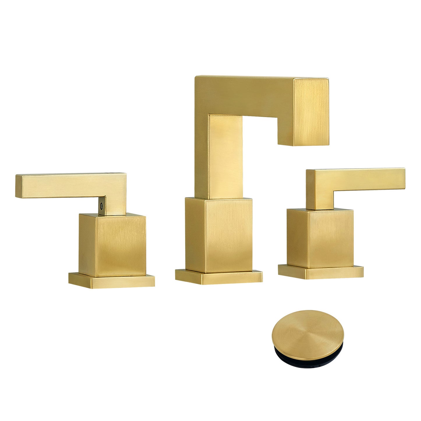 Elegant Brushed Gold Low-Arch Bathroom Faucet with Metal Pop Up Drain