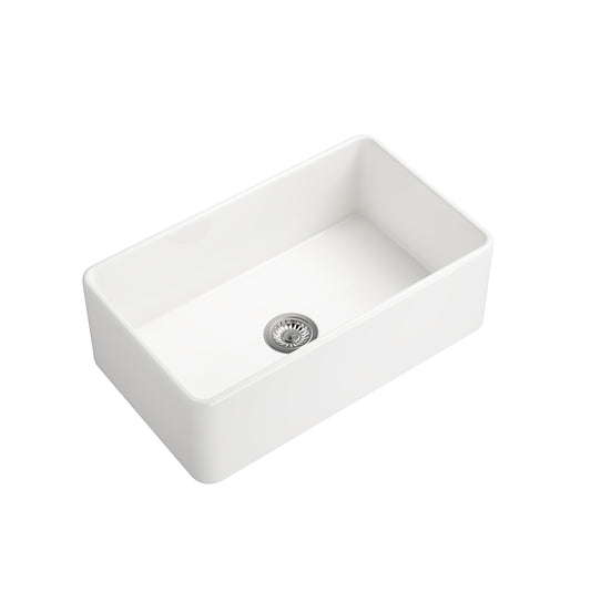 Deep Single Bowl Undermount Farmhouse Kitchen Sink White