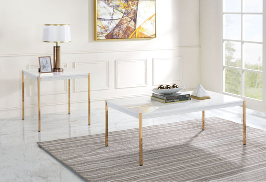 Otrac White and Gold Coffee Table LV00034