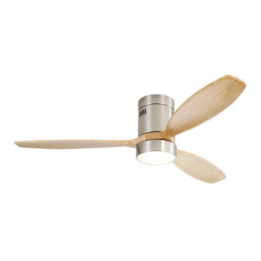 52 Inch Modern Wood Ceiling Fan with LED Lights and Remote Control