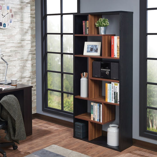 Mileta II Bookshelf in Black & Walnut 92358