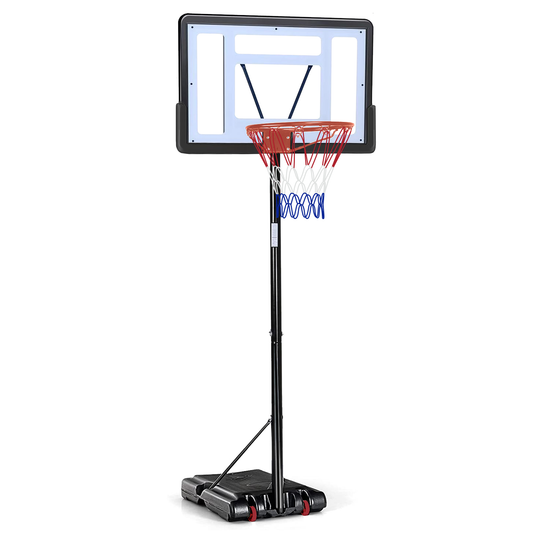 Basketball Hoop Outdoor, 5.2 Ft to 6.8Ft Adjustable Basketball Goal with 32" Backboard & 16" Basket, All Weather Portable Basketball Stand Wheels, for Kids Youth Adult, Indoor Gym, Driveway