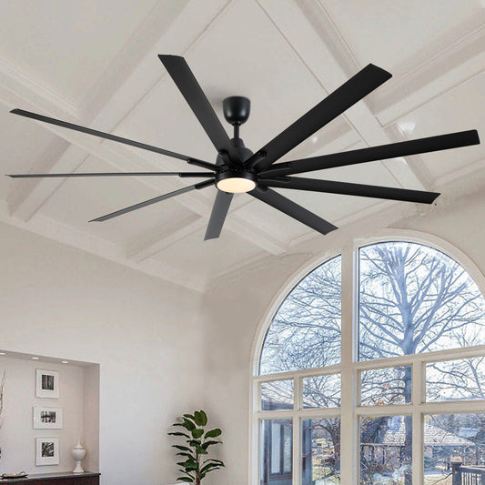 84-Inch Black Ceiling Fan with Remote Control for Large Spaces