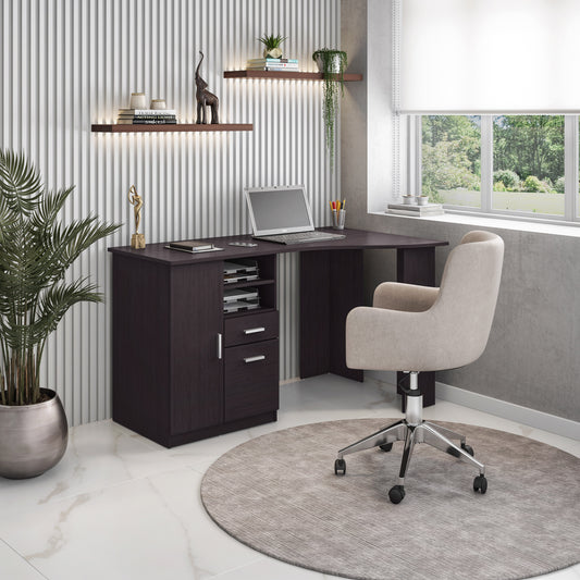 Timeless Espresso Office Desk with Abundant Storage Options