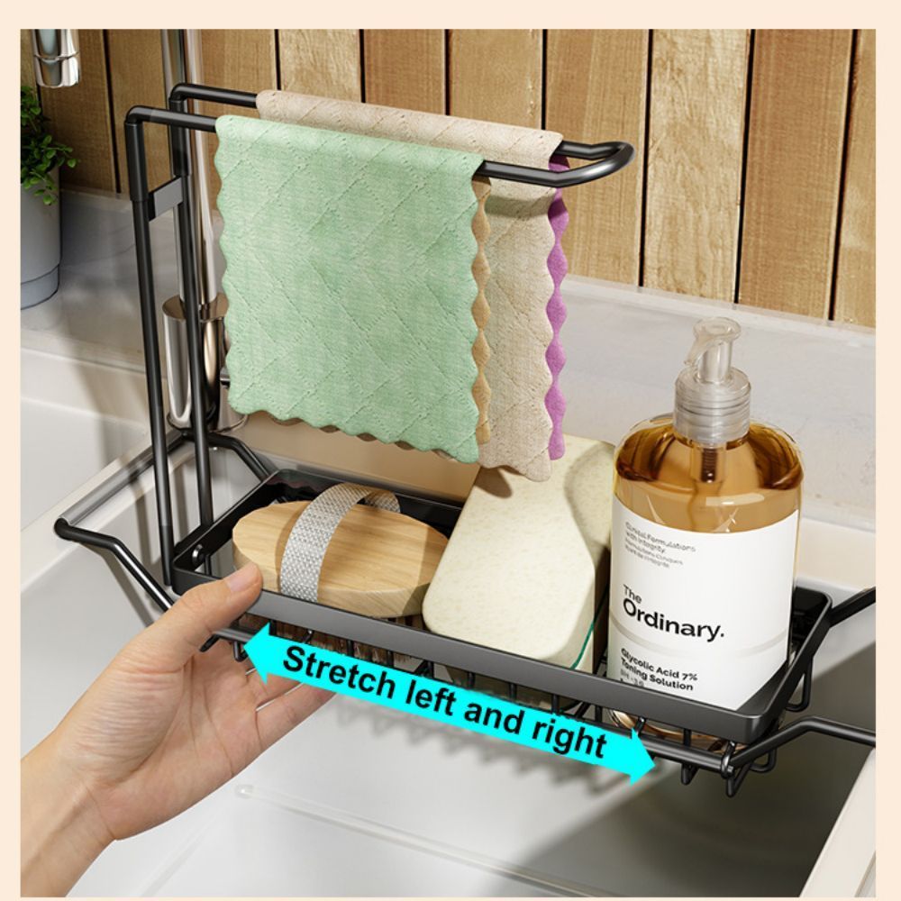 Stainless Steel Sink Rack with Spacious Sponge Box