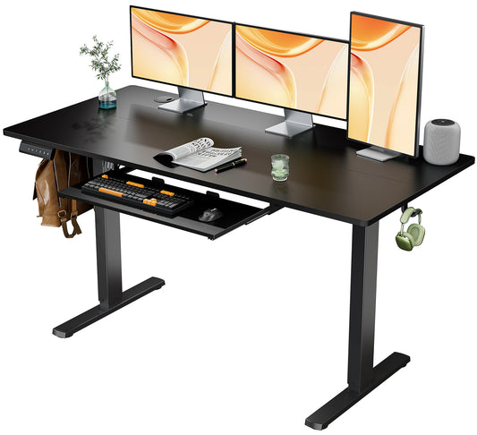 Large Ergonomic Electric Standing Desk with Keyboard Tray for Home Office