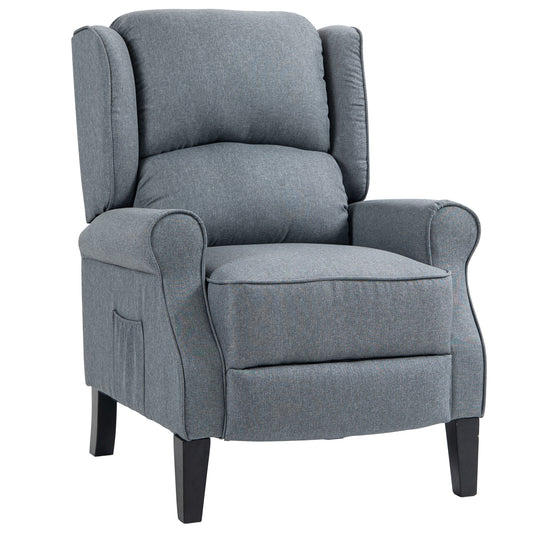 Grey Memory Foam Padded Recliner Chair with Adjustable Features