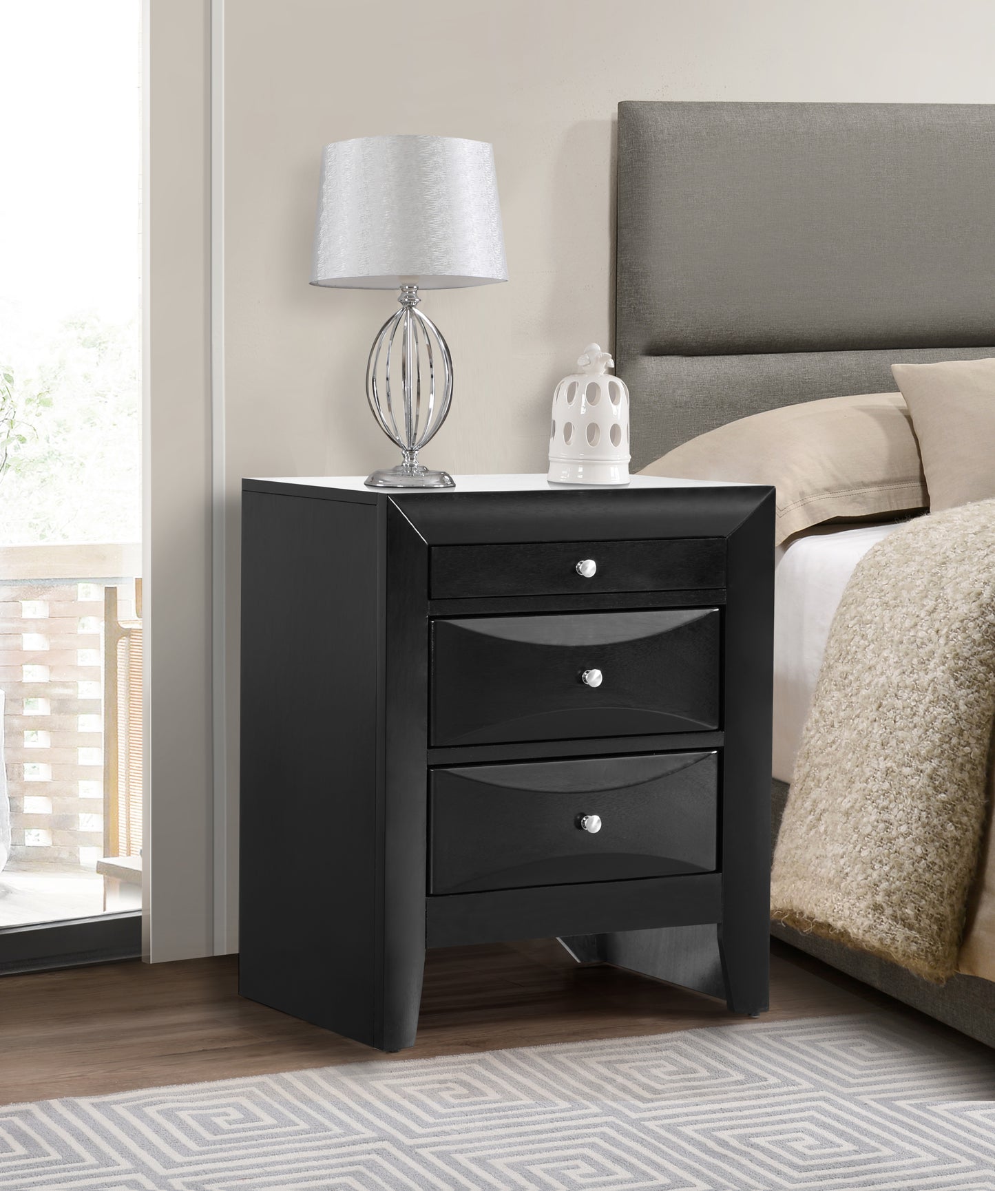 Marilla G1500-N Nightstand , Black