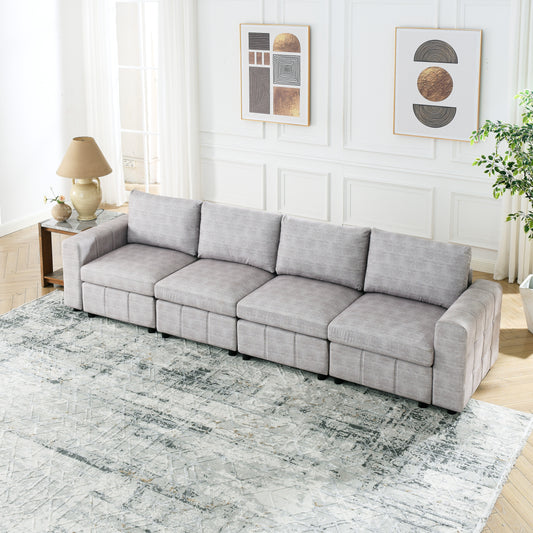 3-Seat Upholstered Modular Sofa Option