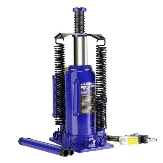 Pneumatic 12 Ton Air Hydraulic Bottle Jack with Manual Hand Pump