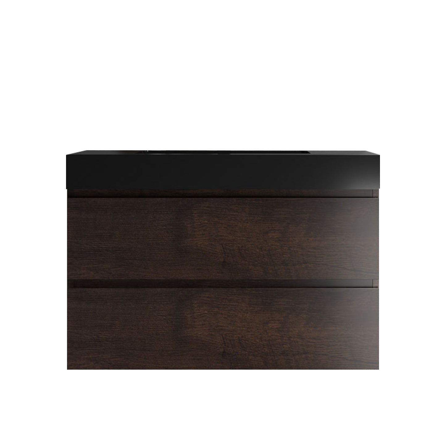 Alice-36W-105,Wall mount cabinet WITHOUT basin,Walnut color,With two drawers