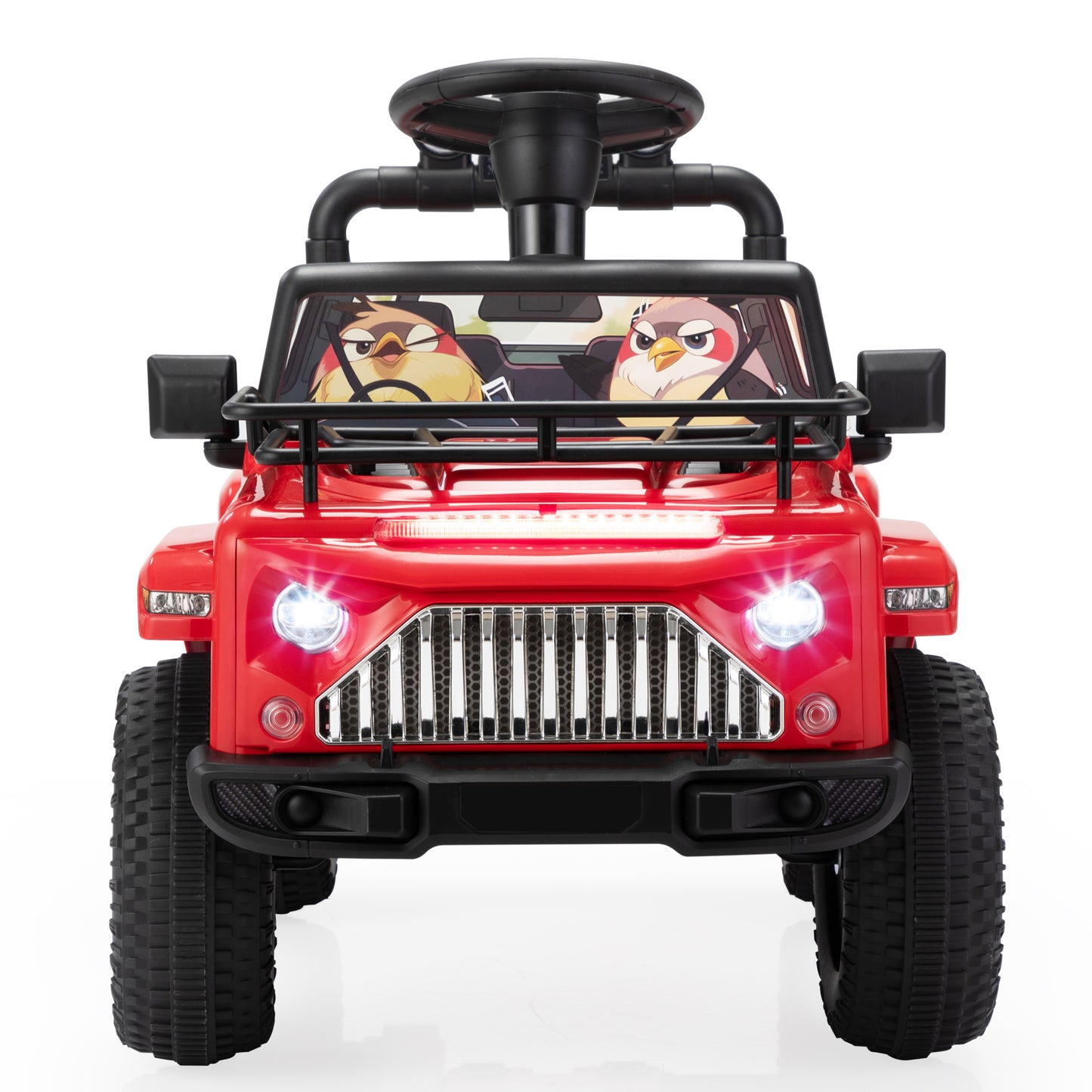 Red Little Bird Jeep - Children's Electric Ride-On Toy Car with Entertainment Features