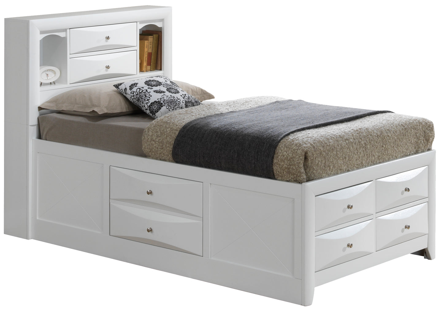 Marilla G1570G-TSB3 Twin Storage Bed , White