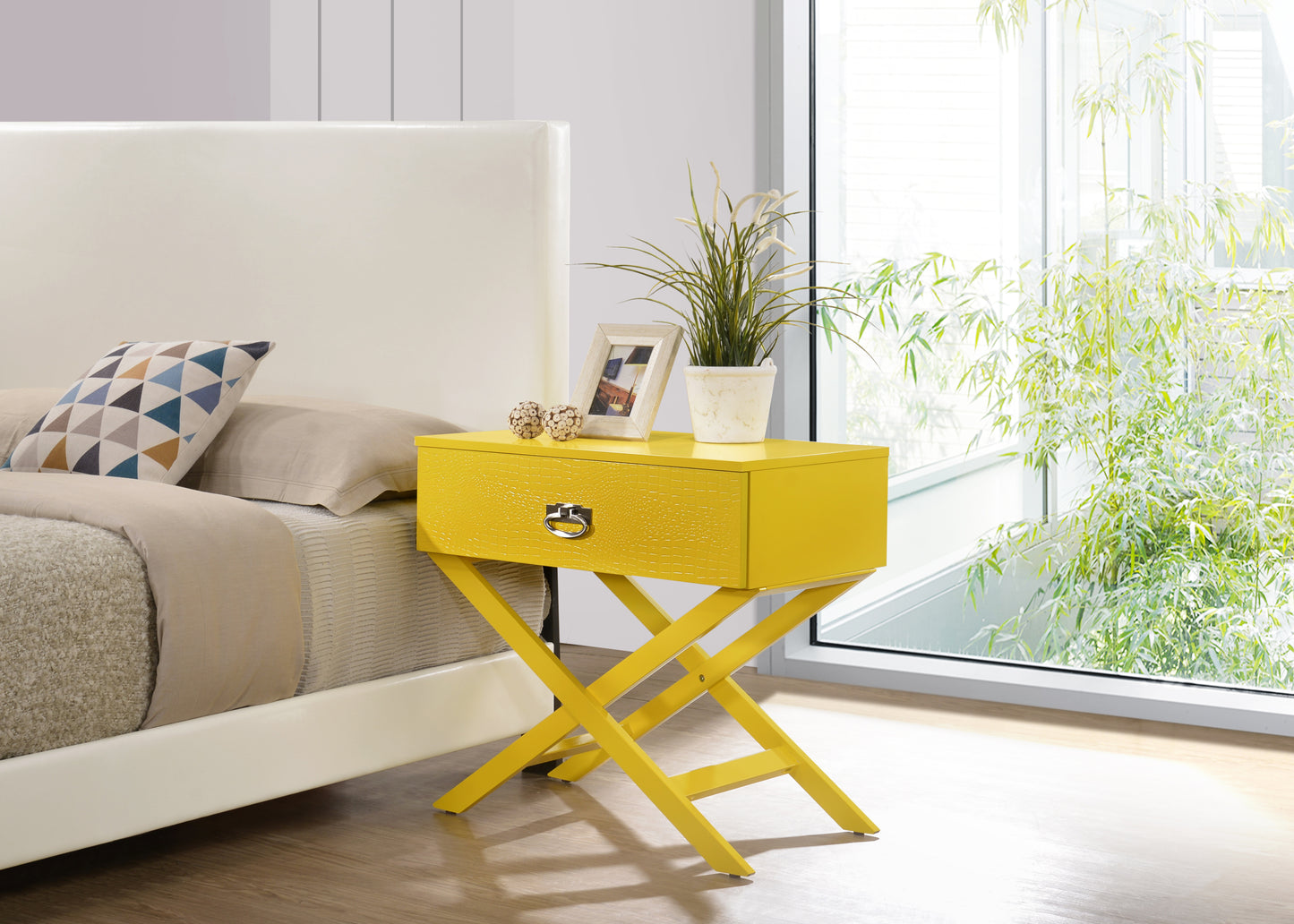 Xavier G0073-N Nightstand , Yellow