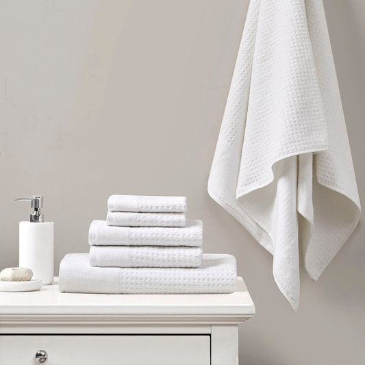 Upgrade Your Bathroom Decor with Madison Park Spa Cotton Waffle Jacquard Bath Towel Set