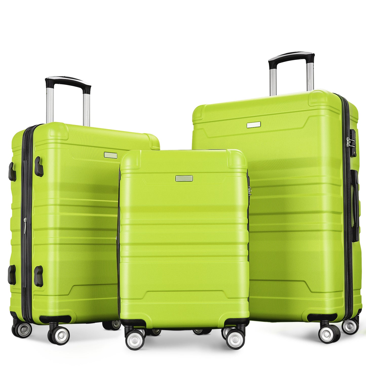 Luggage Sets New Model Expandable ABS Hardshell 3pcs Clearance Luggage Hardside Lightweight Durable Suitcase sets Spinner Wheels Suitcase with TSA Lock 20''24''28''(Lime)