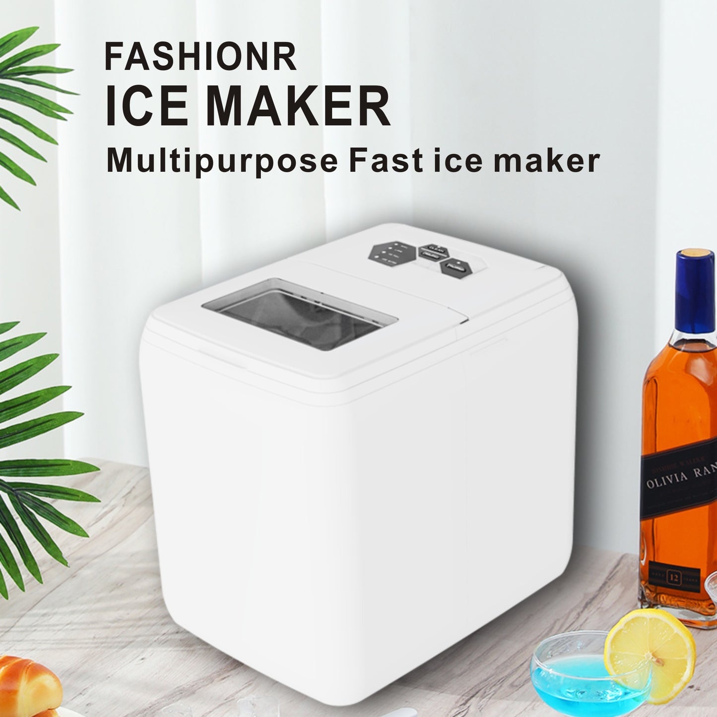 Portable 44-Pound Ice Maker for Home and Outdoor Use