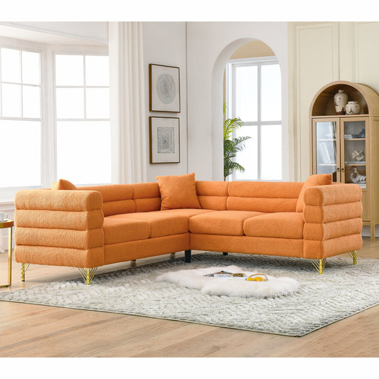 Oversized L-Shaped Sectional Sofa with Streamline Modern Design