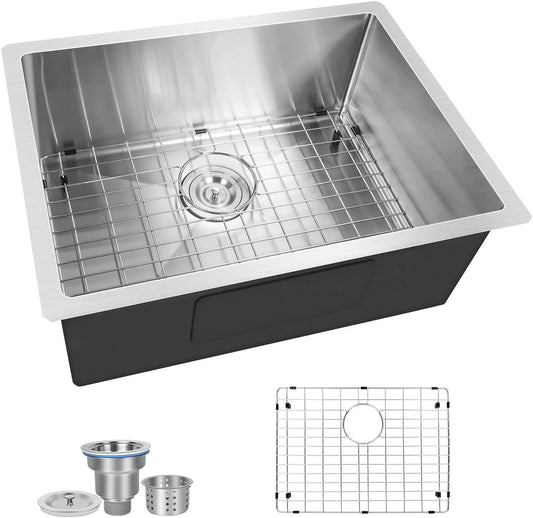 24-Inch Stainless Steel Undermount Workstation Kitchen Sink with Accessories