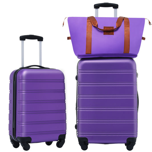 Hardshell Luggage Sets 2Pcs + Bag Spinner Suitcase with TSA Lock Lightweight 20" + 24"